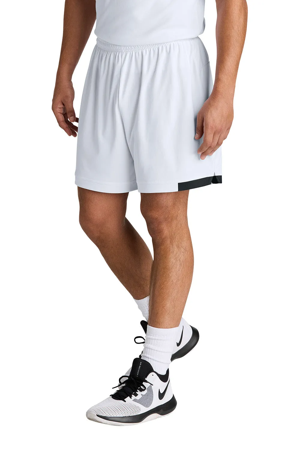 Short Homme Sport-Tek Club à Évacuation de l'Humidité - Blanc/Noir