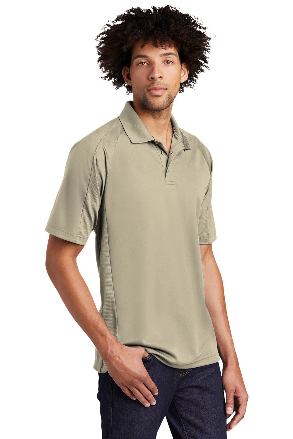 Polo Sport-Tek Hommes à Manches Courtes en Dri-Mesh Respirant - Vêtements Sandstone Sport-Tek