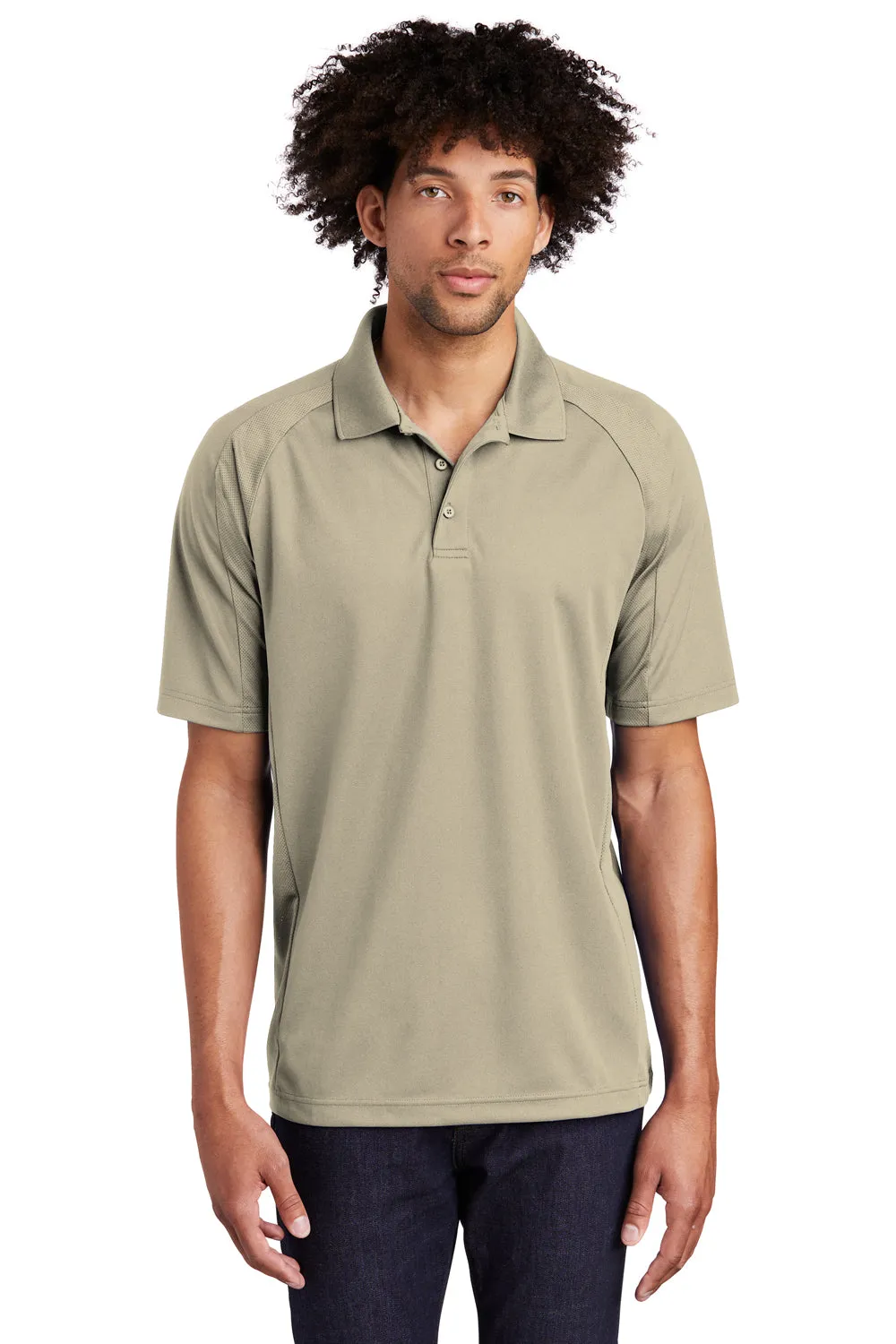 Polo Sport-Tek Hommes à Manches Courtes en Dri-Mesh Respirant - Vêtements Sandstone Sport-Tek