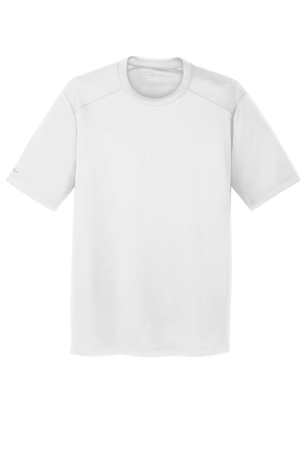 Sport-Tek T-shirt à manches courtes et col rond pour homme, évacuant l'humidité - Blanc Vêtements Sport-Tek