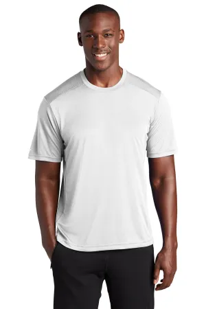 Sport-Tek Mens Elevate Moisture Wicking Short Sleeve Crewneck T-Shirt - White Clothing Sport-Tek