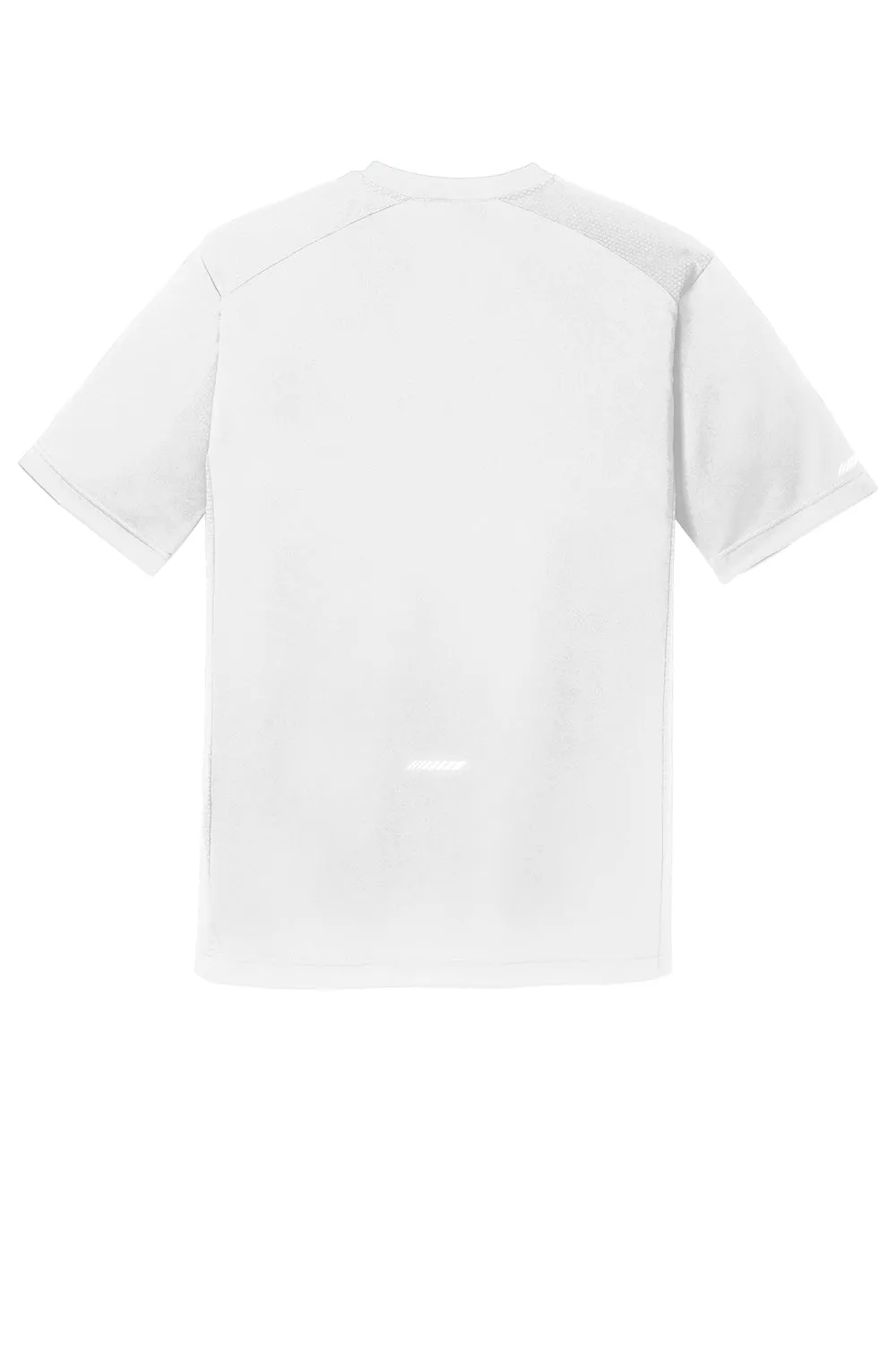 Sport-Tek T-shirt à manches courtes et col rond pour homme, évacuant l'humidité - Blanc Vêtements Sport-Tek