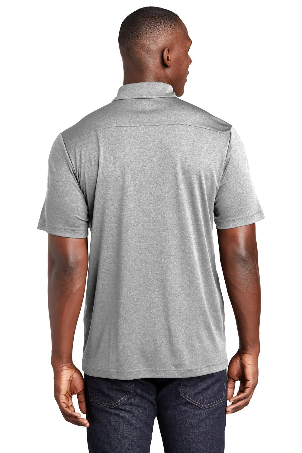 Polo à manches courtes pour homme Sport-Tek Endeavor absorbant l'humidité - Vêtement gris clair chiné Sport-Tek