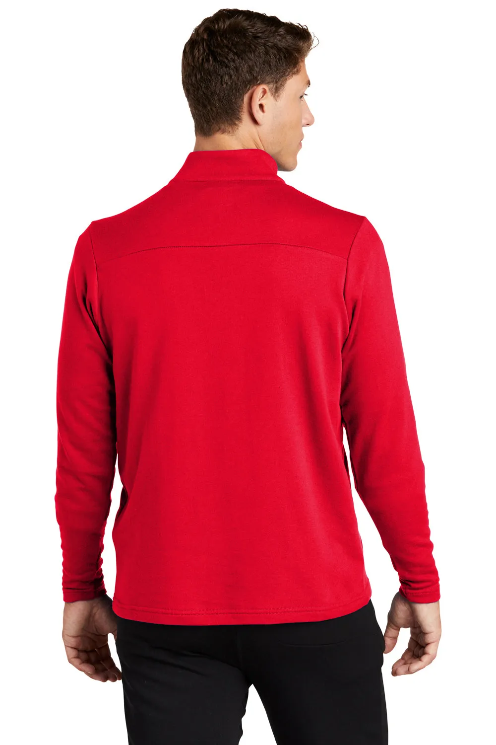 Sport-Tek Sweat-shirt à capuche 1/4 zip pour hommes en French Terry - Vêtements Rouge Véritable Sport-Tek