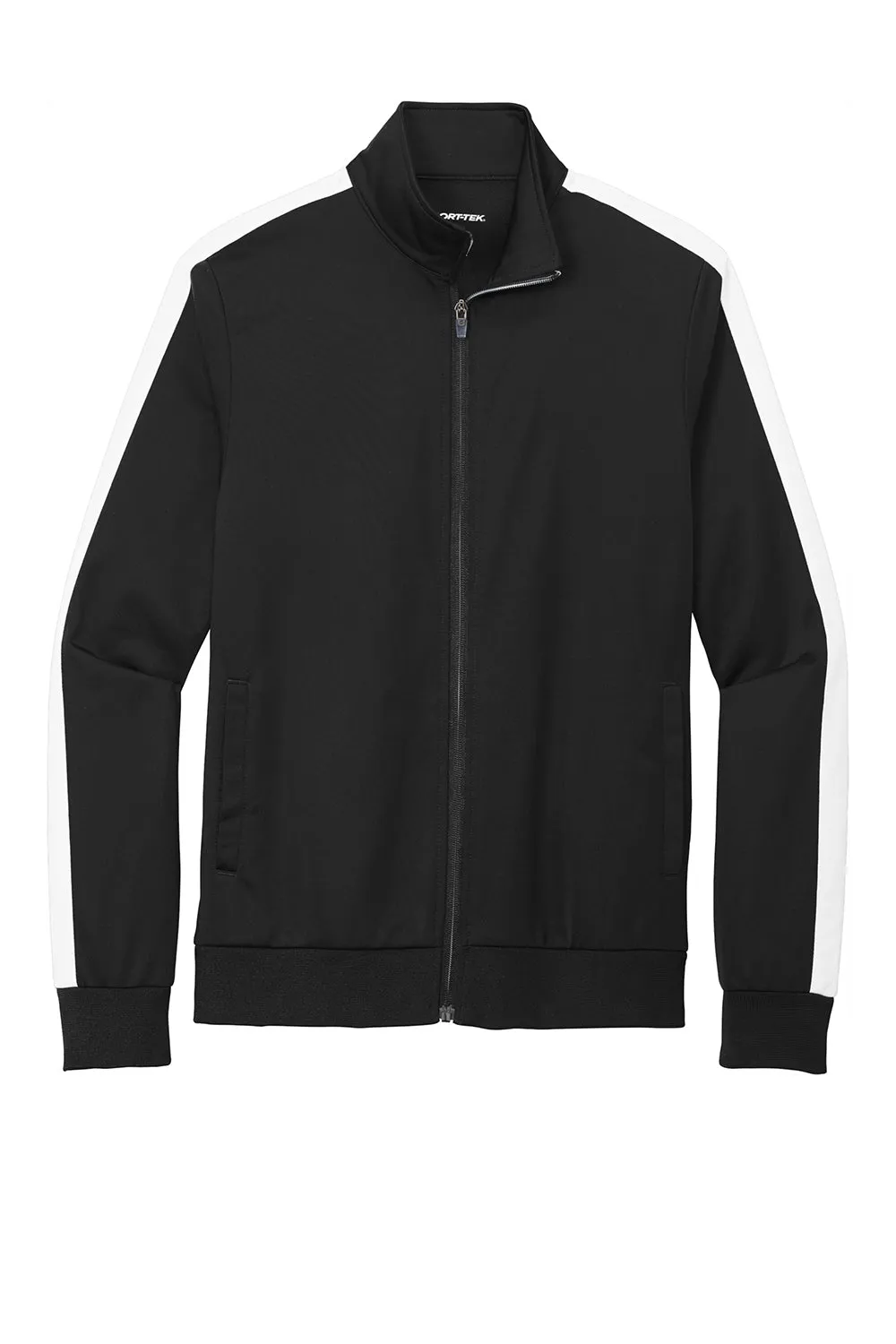 Veste de survêtement Sport-Tek pour homme à fermeture éclair complète - Noir/Blanc