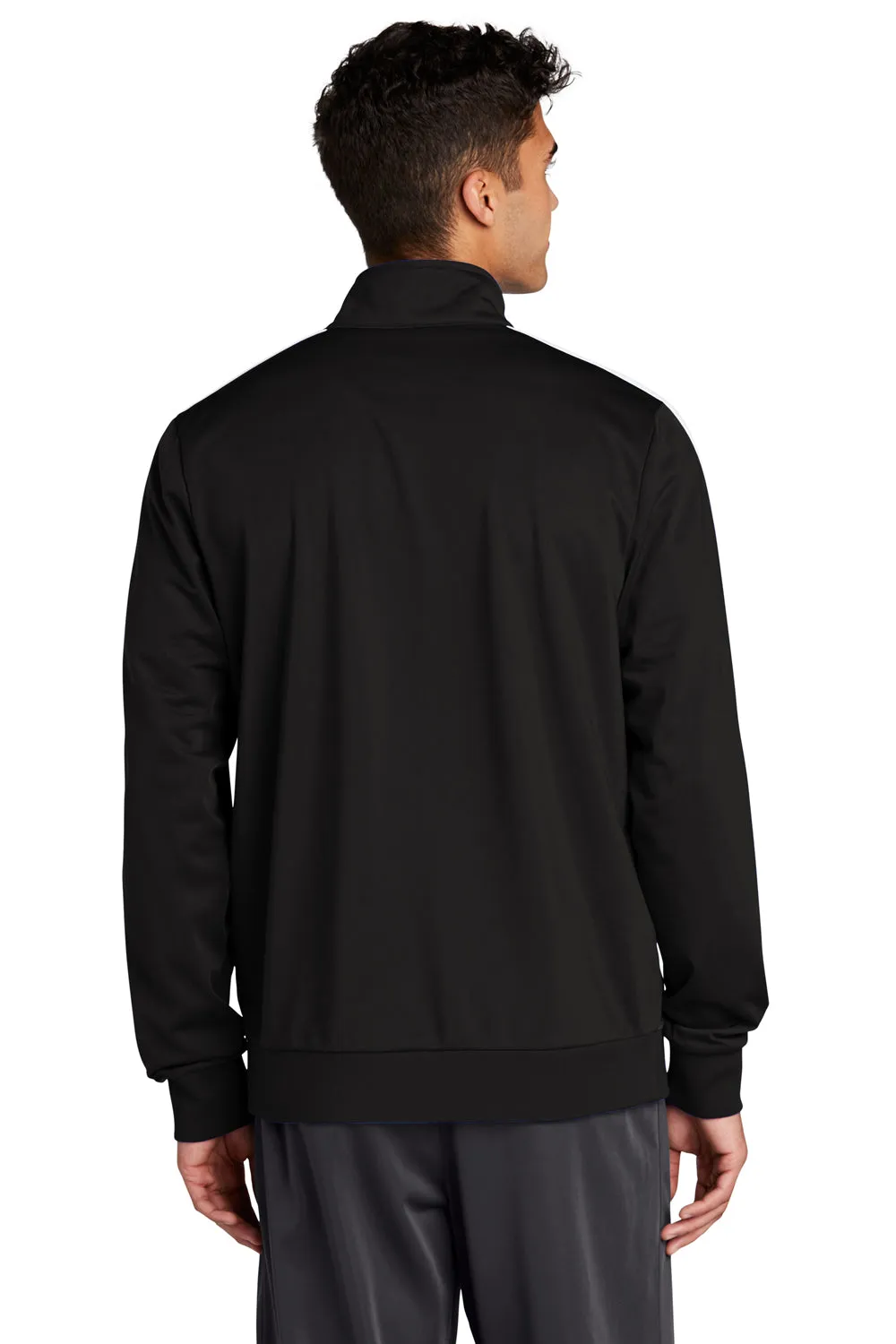 Veste de survêtement Sport-Tek pour homme à fermeture éclair complète - Noir/Blanc
