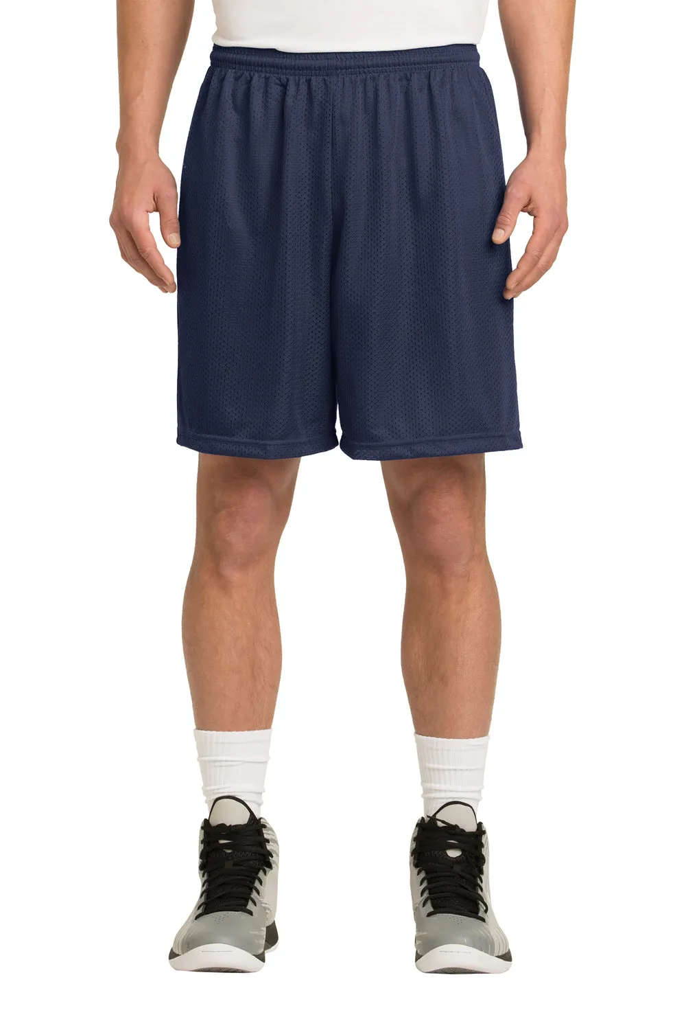 Sport-Tek Shorts Classiques en Maille pour Homme à Évacuation d'Humidité - Bleu Marine Véritable - Liquidation