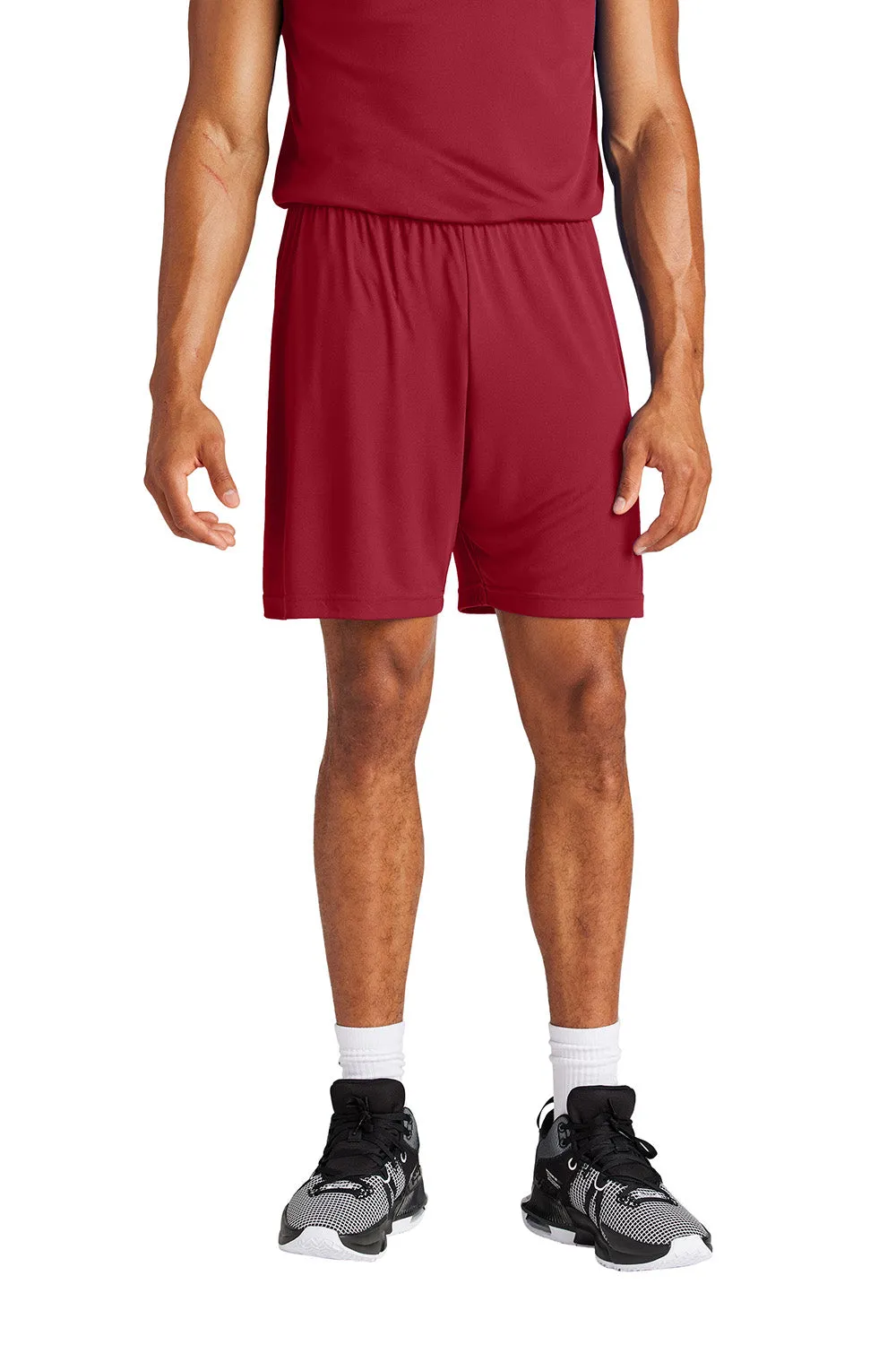 Sport-Tek Shorts de Sport Hommes à Évacuation d'Humidité Compétiteur - Rouge Foncé
