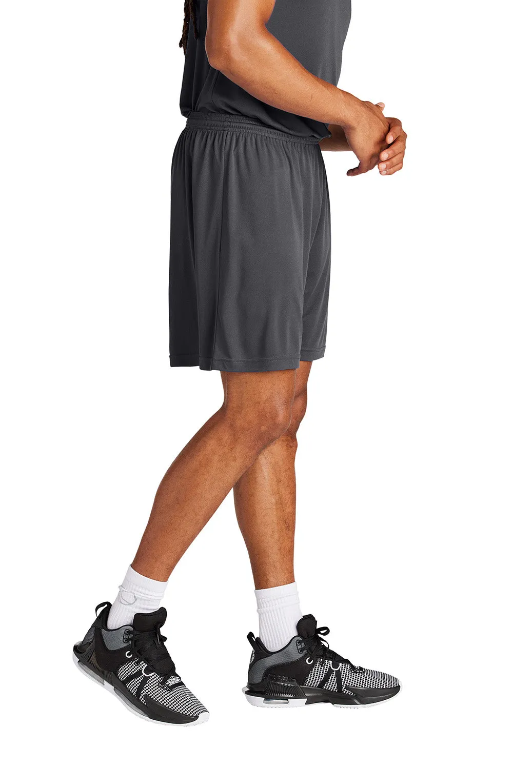Sport-Tek Shorts de Sport Hommes Concurrence Évacuant l'Humidité - Gris Fer