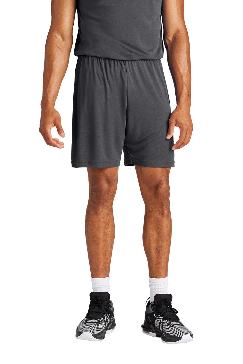 Sport-Tek Shorts de Sport Hommes Concurrence Évacuant l'Humidité - Gris Fer