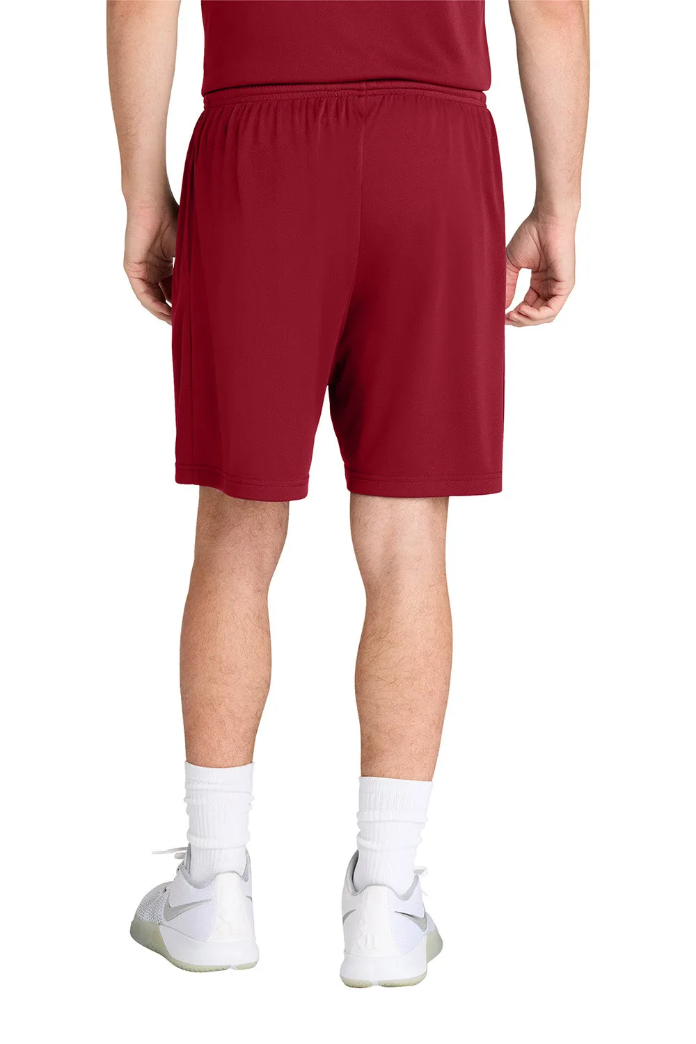 Sport-Tek Shorts de Sport Compétiteur pour Hommes à Évacuation de l'Humidité avec Poches - Rouge Foncé