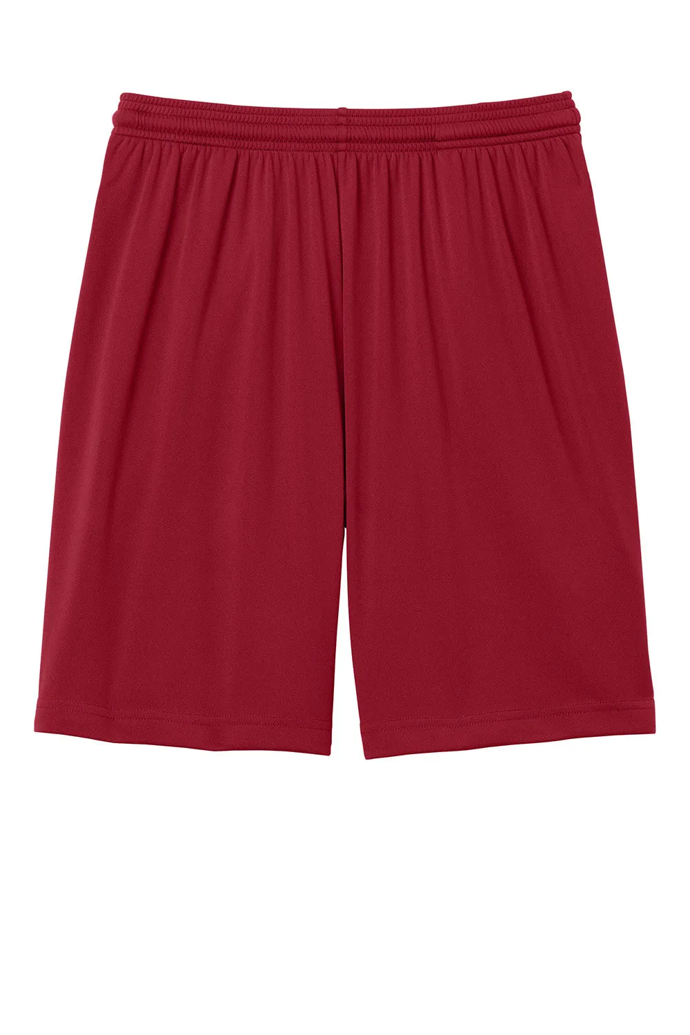 Sport-Tek Shorts de Sport Compétiteur pour Hommes à Évacuation de l'Humidité avec Poches - Rouge Foncé