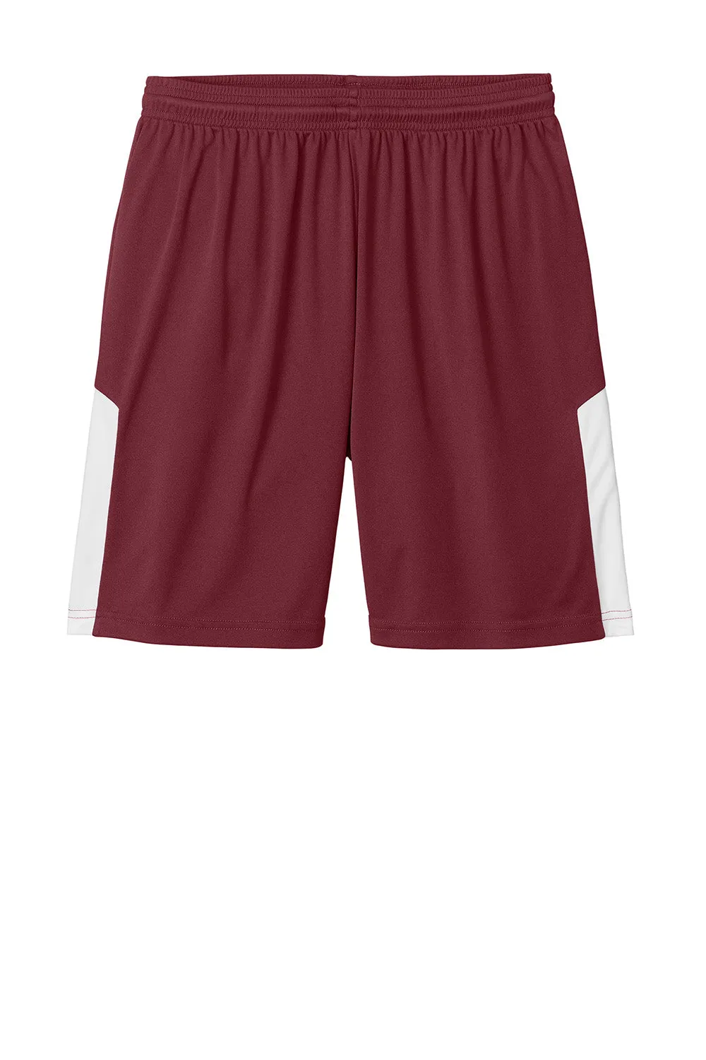 Sport-Tek Shorts de compétition pour hommes à évacuation d'humidité United Athletic - Marron/Blanc