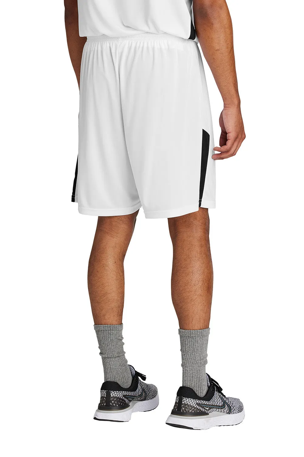 Sport-Tek Shorts de compétition pour homme à évacuation d'humidité United Athletic - Blanc/Noir