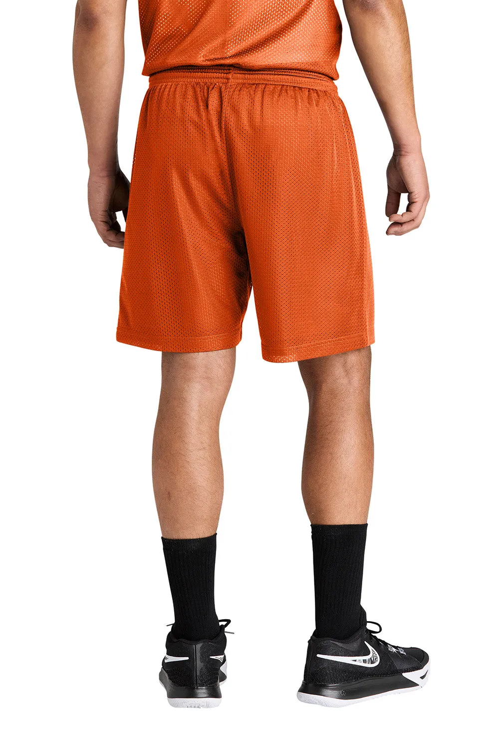 Sport-Tek Shorts de Sport en Maille pour Hommes à Évacuation d'Humidité - Orange Foncé
