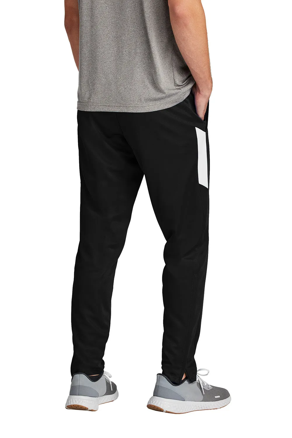 Pantalon de voyage pour homme Sport-Tek à évacuation de l'humidité avec poches - Noir/Blanc