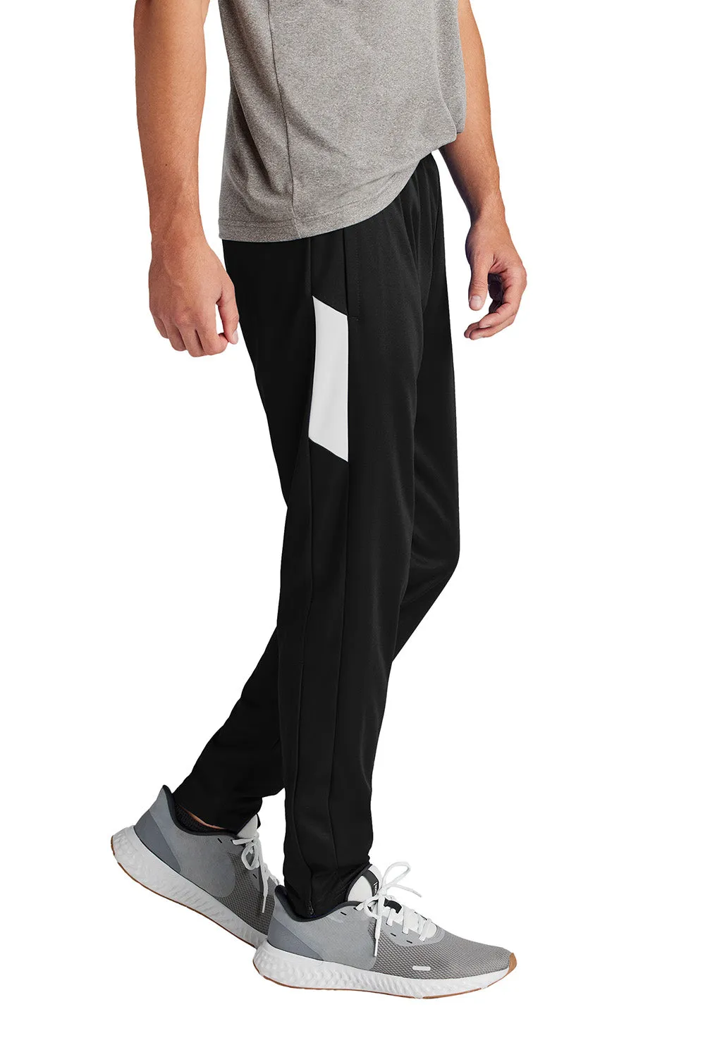 Pantalon de voyage pour homme Sport-Tek à évacuation de l'humidité avec poches - Noir/Blanc