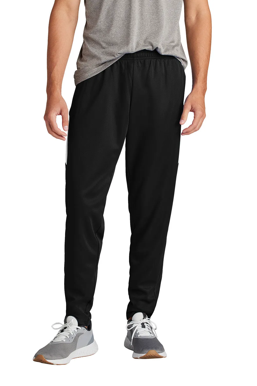 Pantalon de voyage pour homme Sport-Tek à évacuation de l'humidité avec poches - Noir/Blanc