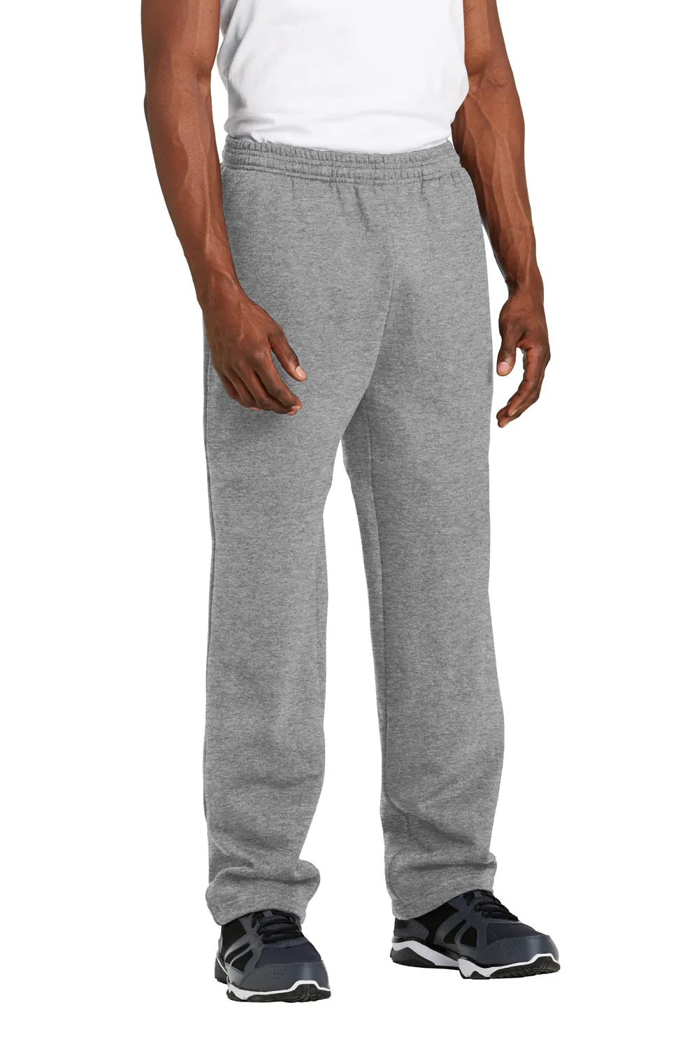 Pantalon de survêtement pour homme à bas ouvert avec poches - Gris vintage chiné
