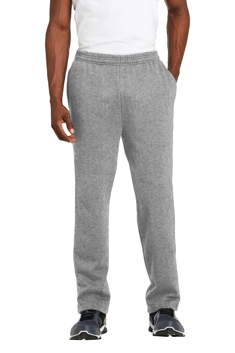 Pantalon de survêtement pour homme à bas ouvert avec poches - Gris vintage chiné
