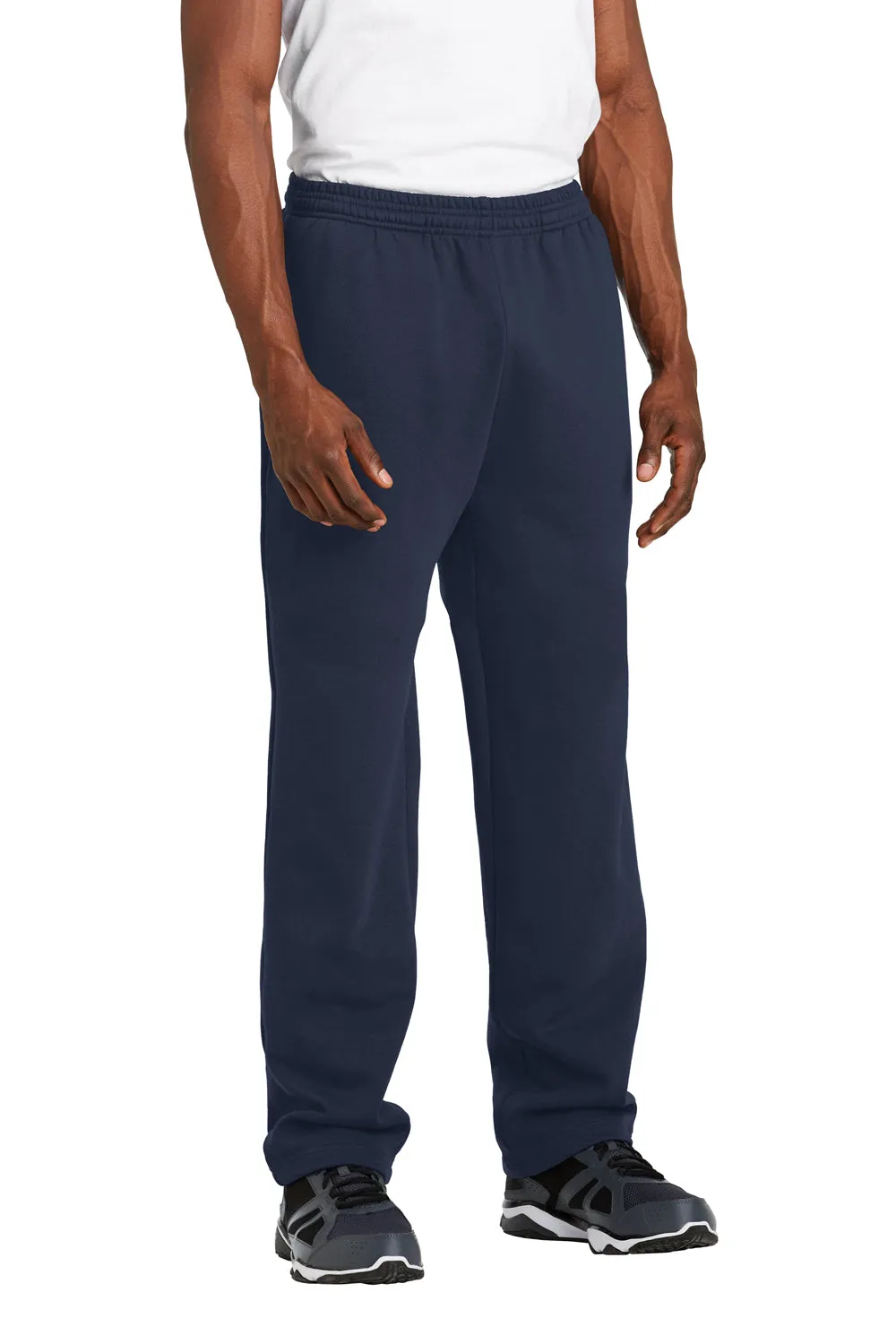 Pantalon de survêtement pour homme à bas ouvert avec poches Sport-Tek - Bleu marine véritable