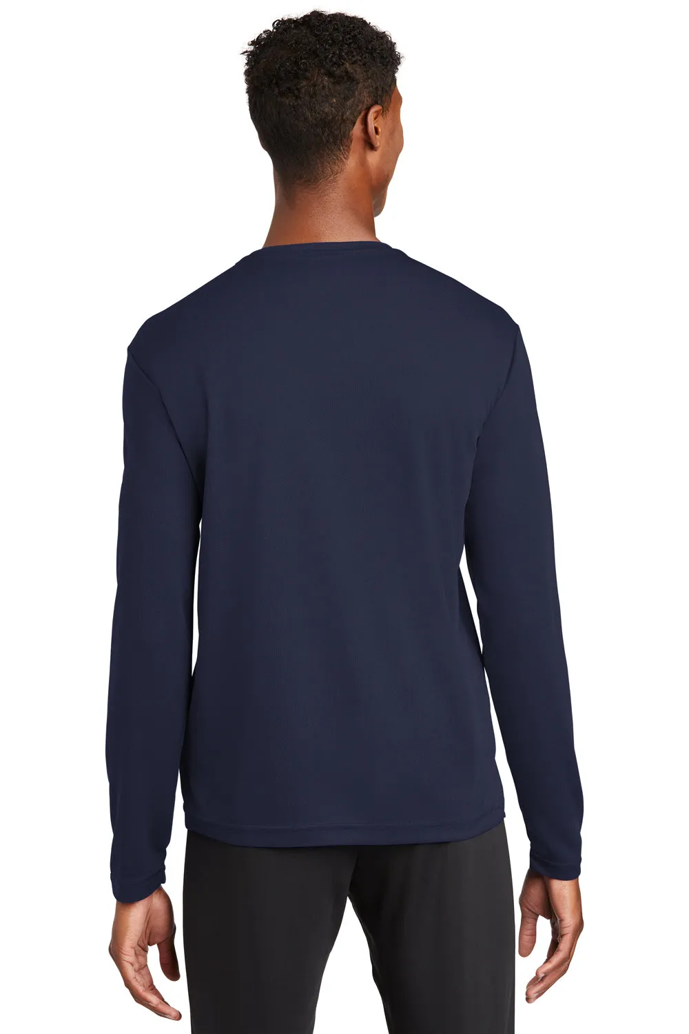 Sport-Tek T-shirt à manches longues pour hommes en RacerMesh évacuant l'humidité - Vrai bleu marine Vêtements Sport-Tek
