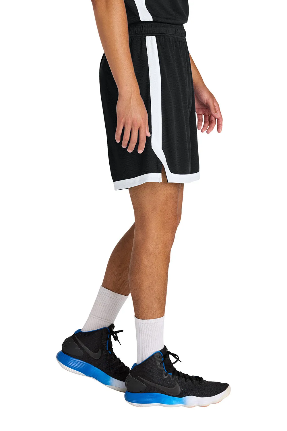 Short de basketball pour homme Sport-Tek Rival à évacuation de l'humidité - Noir/Blanc
