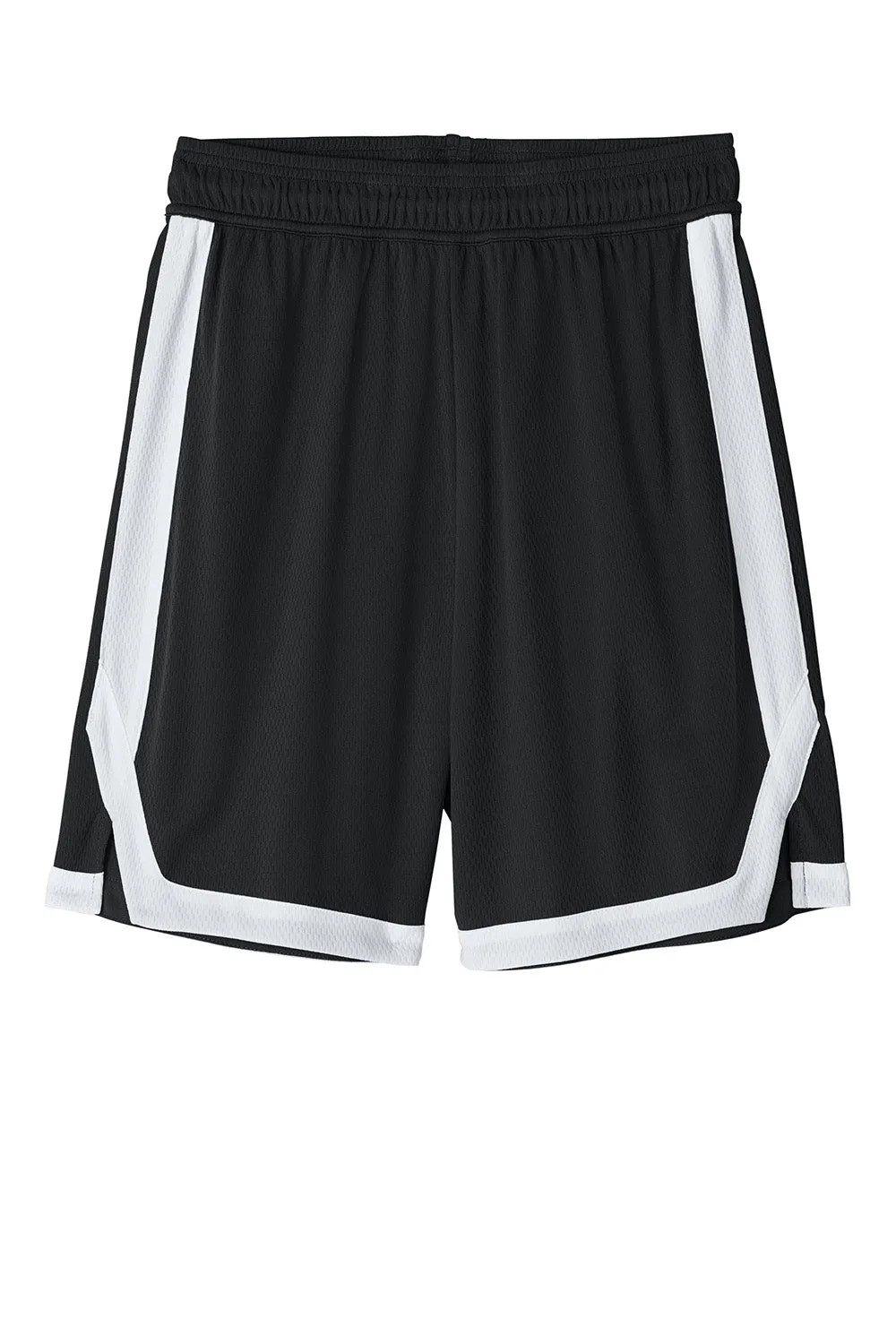 Short de basketball pour homme Sport-Tek Rival à évacuation de l'humidité - Noir/Blanc