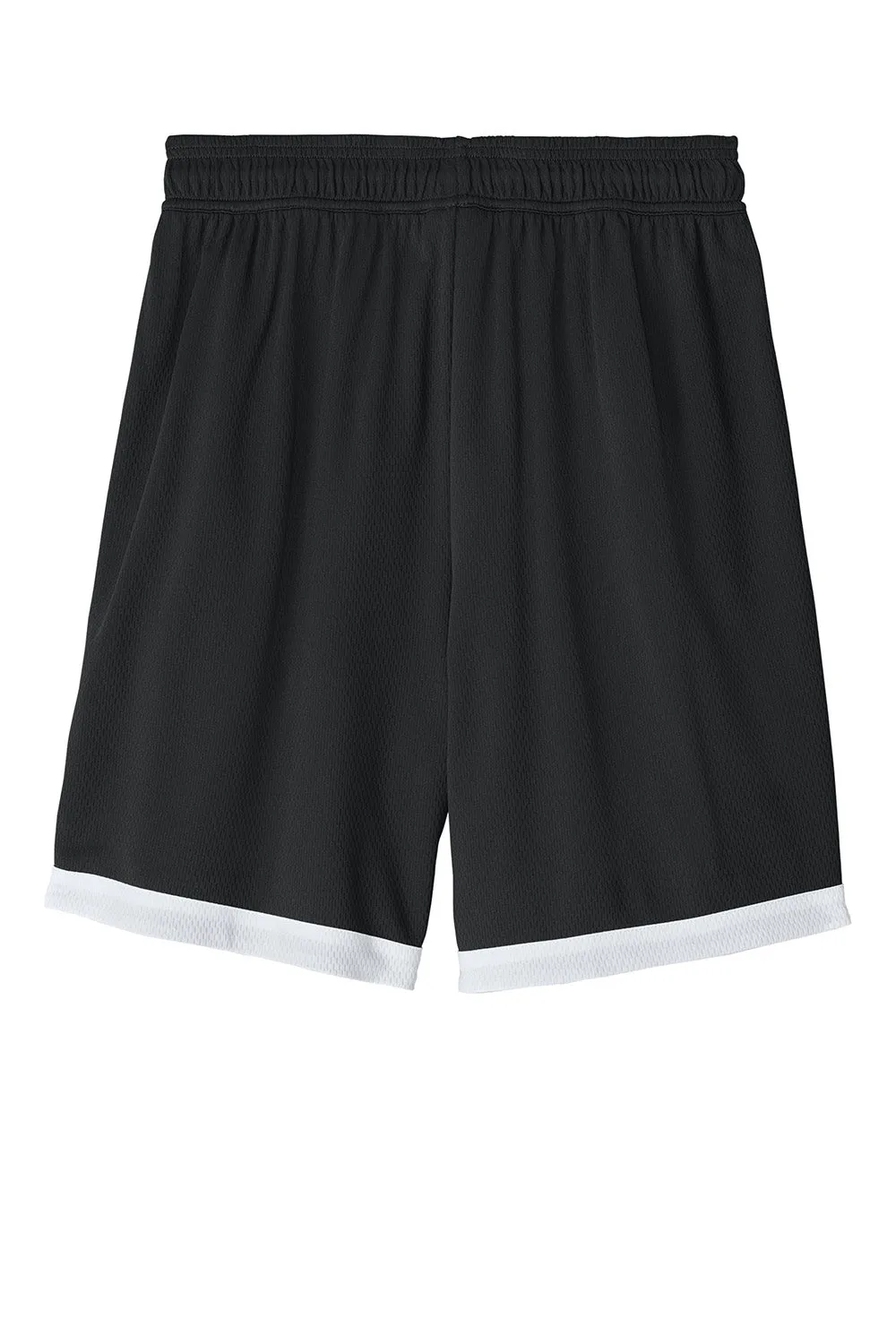 Short de basketball pour homme Sport-Tek Rival à évacuation de l'humidité - Noir/Blanc