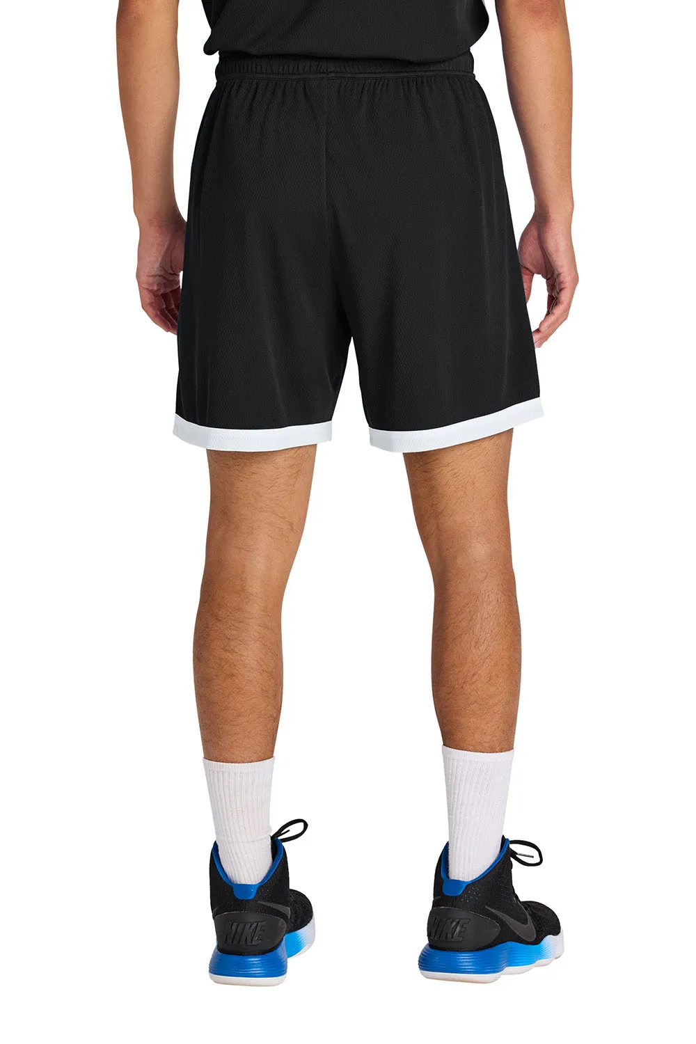 Short de basketball pour homme Sport-Tek Rival à évacuation de l'humidité - Noir/Blanc