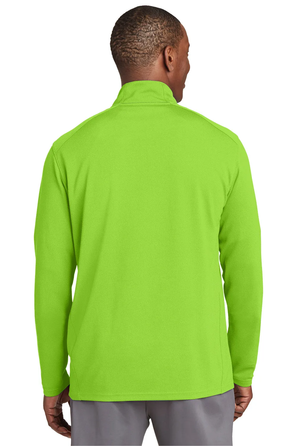 Sport-Tek Sweat-shirt Homme Sport-Wick 1/4 Zip à Évacuation d'Humidité - Vert Lime Shock - Vêtements de Soldes Sport-Tek