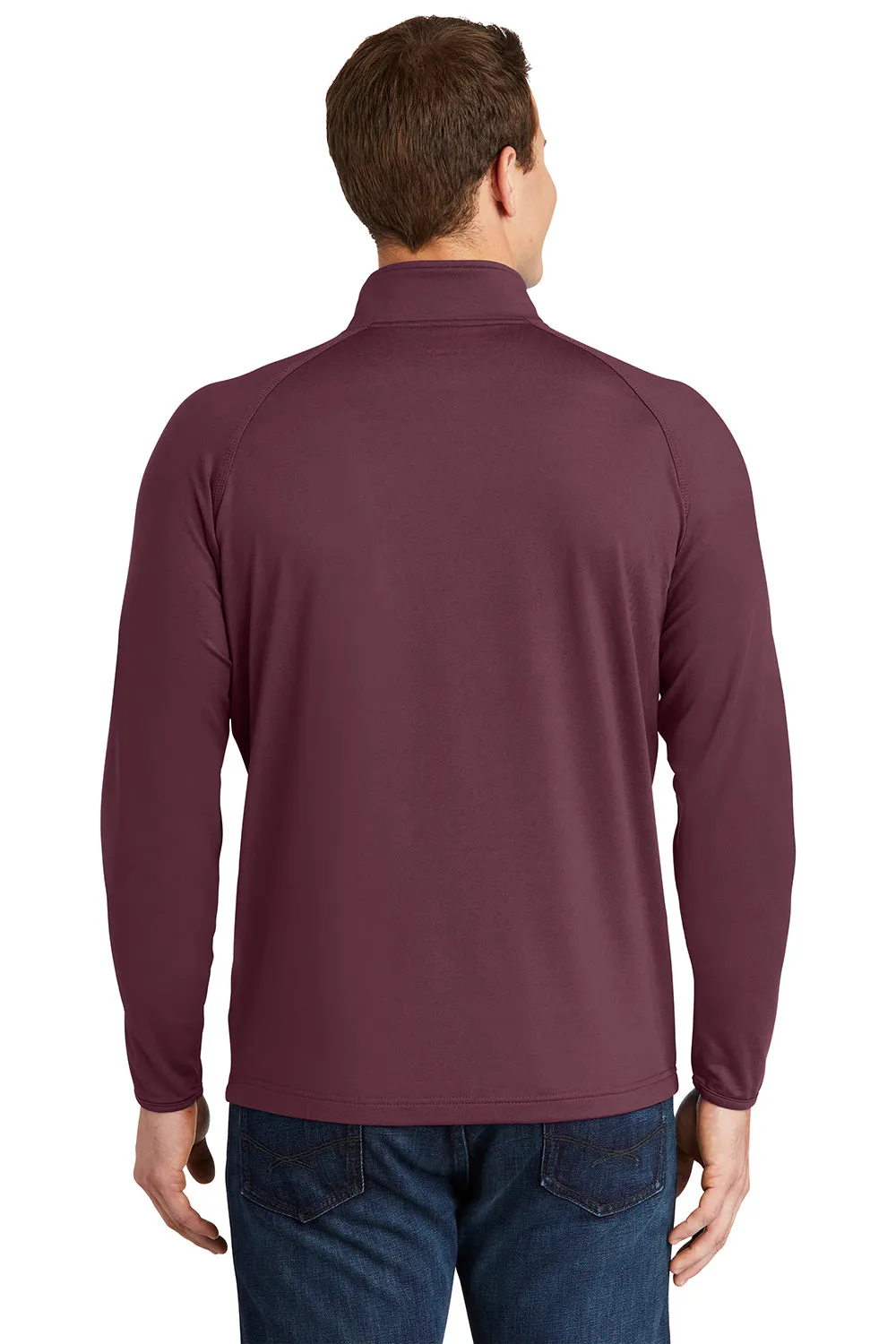 Sport-Tek Sweat-shirt Homme Sport-Wick à évacuation de l'humidité avec fermeture 1/4 - Marron