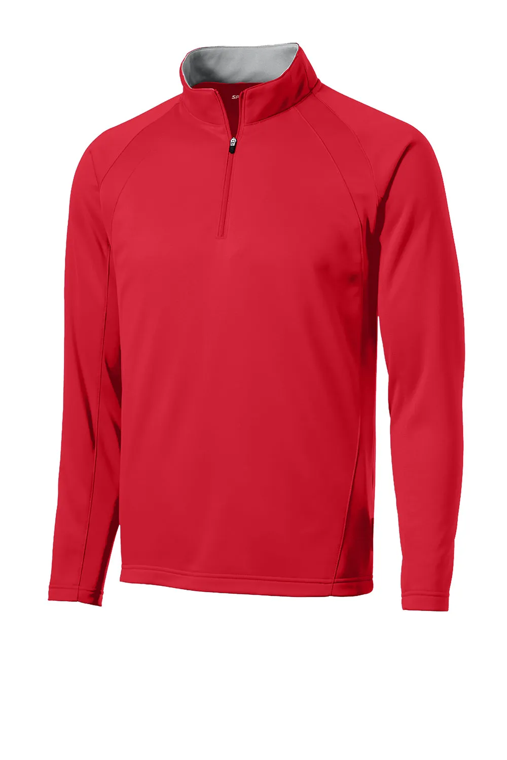 Sport-Tek Sweat-shirt Homme Sport-Wick en Polaire Respirante à Fermeture 1/4 - Rouge Foncé/Gris Argenté Vêtements Sport-Tek