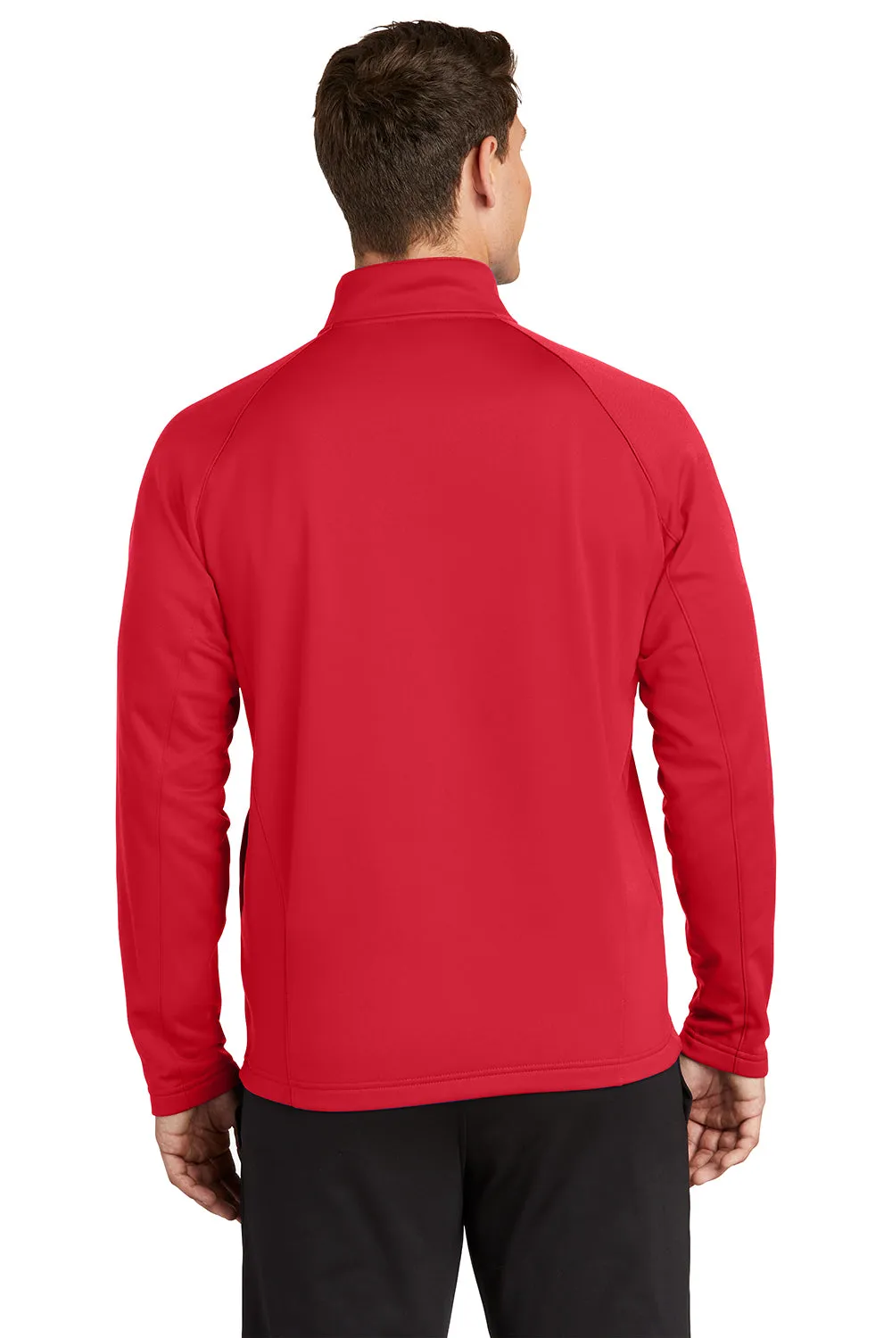 Sport-Tek Sweat-shirt Homme Sport-Wick en Polaire Respirante à Fermeture 1/4 - Rouge Foncé/Gris Argenté Vêtements Sport-Tek