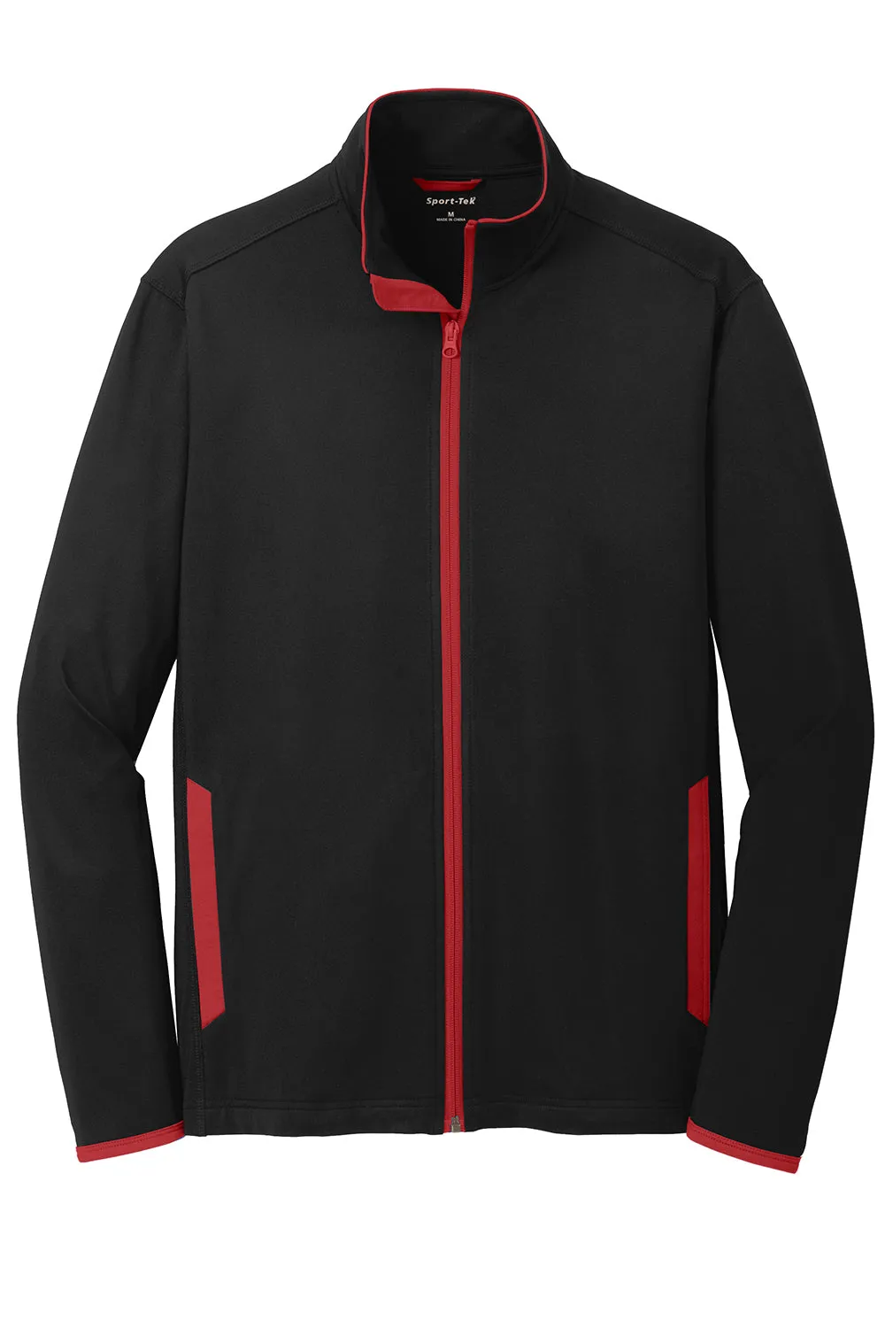 Veste Sport-Wick Homme Sport-Tek à Fermeture Éclair - Noir/Rouge Vif