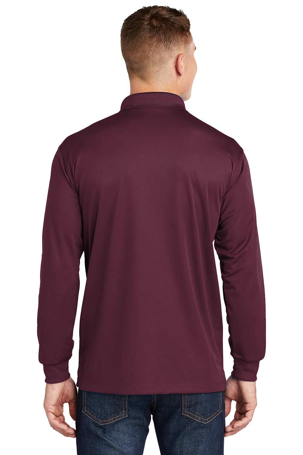 Polo Sport-Wick à manches longues pour homme évacuant l'humidité Sport-Tek - Marron