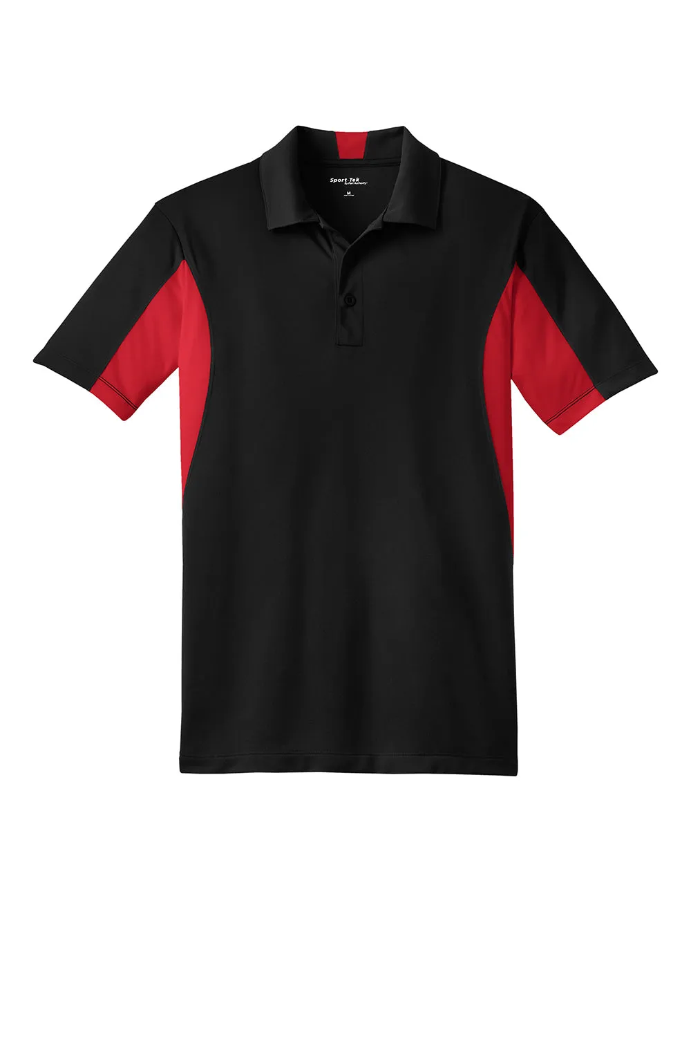 Polo Sport-Wick à manches courtes pour homme évacuant l'humidité Sport-Tek - Noir/Rouge véritable