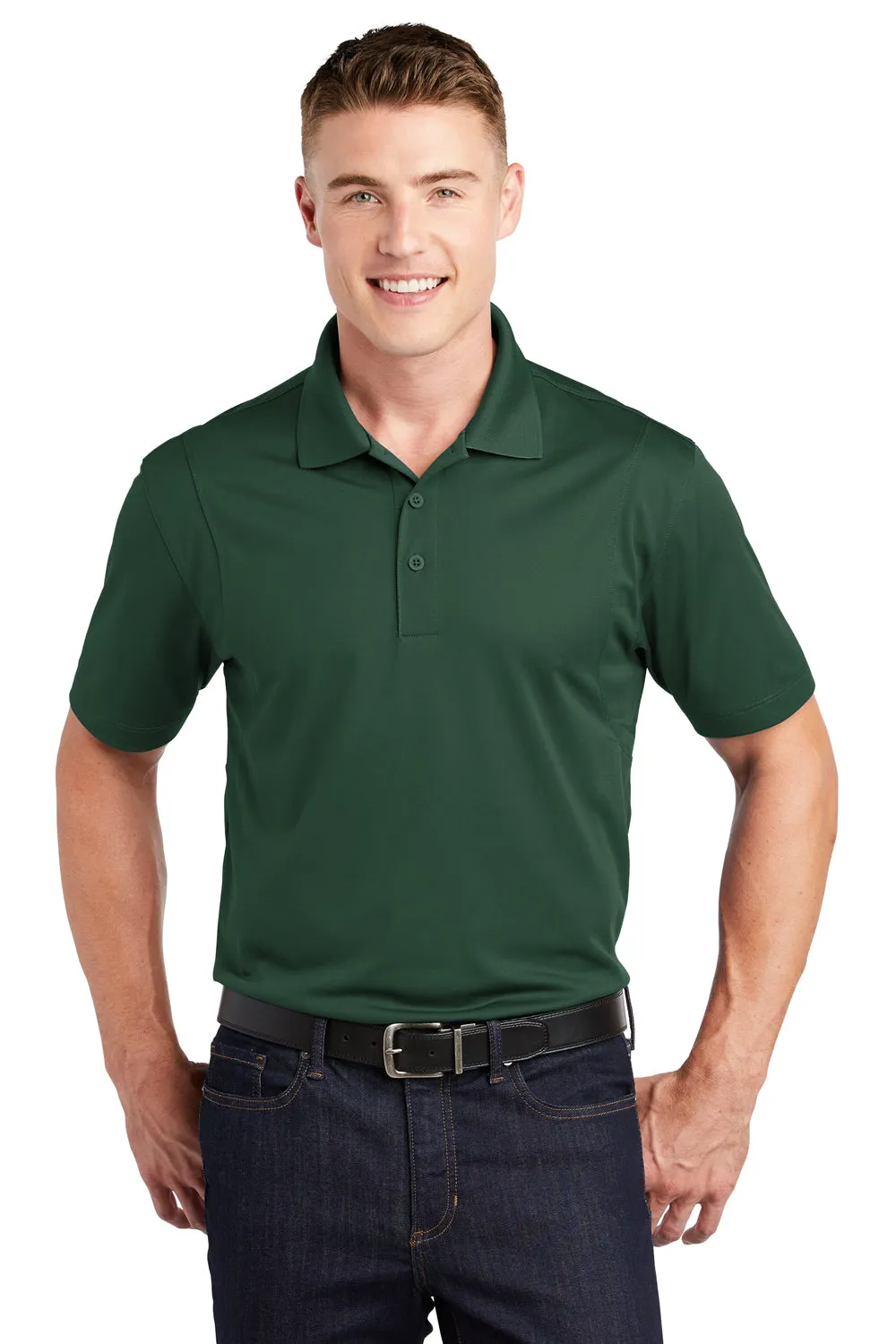 Polo Sport-Wick à manches courtes pour homme évacuant l'humidité Sport-Tek - Vert forêt