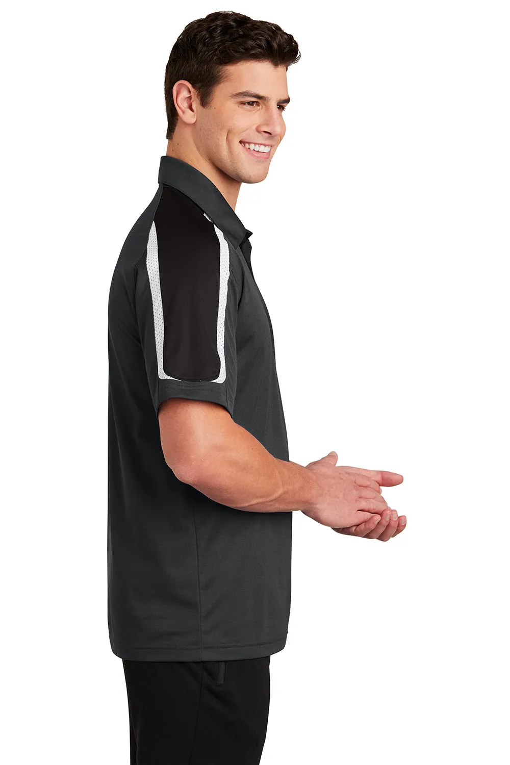 Polo Sport-Wick à manches courtes pour homme évacuant l'humidité Sport-Tek - Gris fer/Noir/Blanc Vêtements Sport-Tek