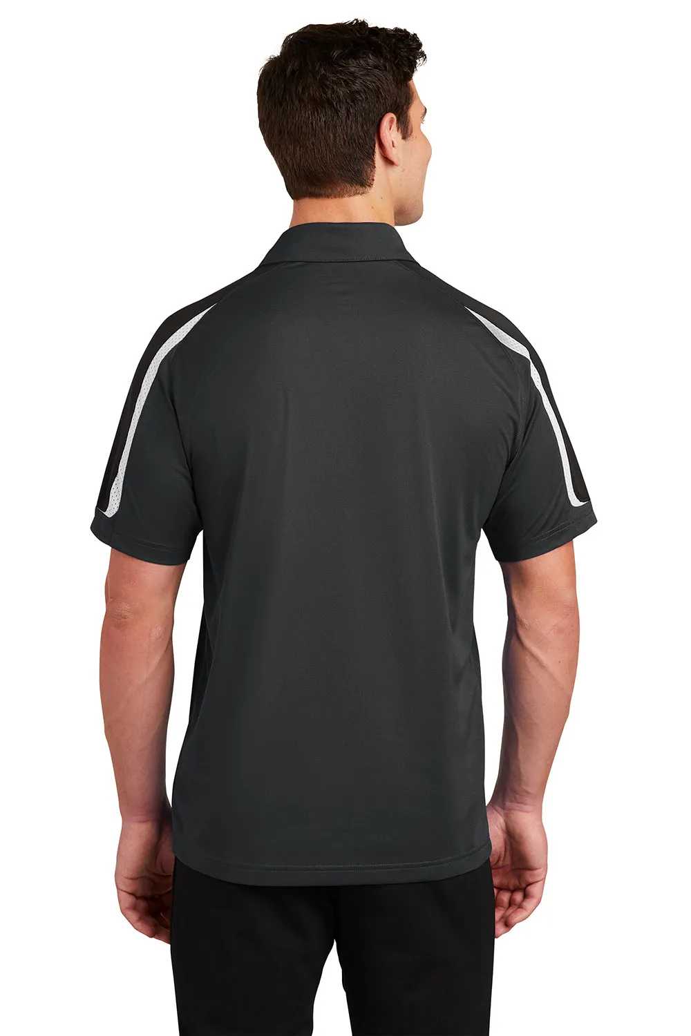 Polo Sport-Wick à manches courtes pour homme évacuant l'humidité Sport-Tek - Gris fer/Noir/Blanc Vêtements Sport-Tek