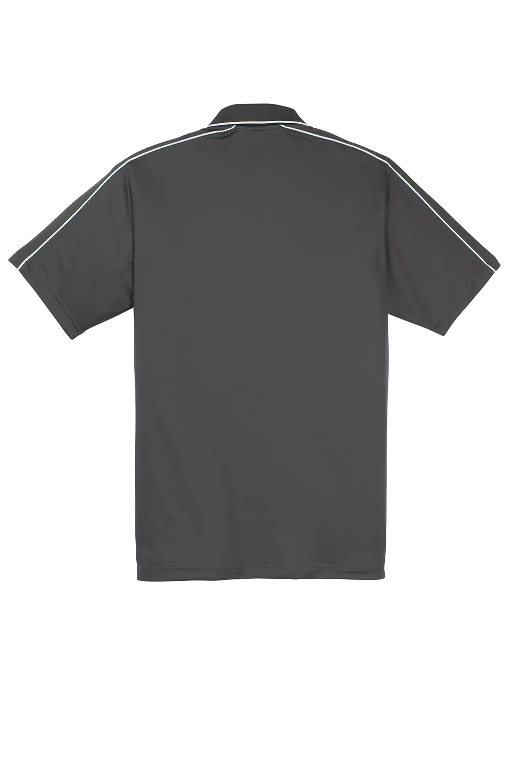 Polo Sport-Wick à manches courtes pour homme évacuant l'humidité Sport-Tek - Gris fer/Blanc