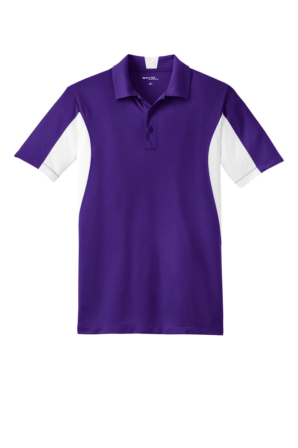 Polo Sport-Wick à manches courtes pour homme évacuant l'humidité Sport-Tek - Violet/Blanc