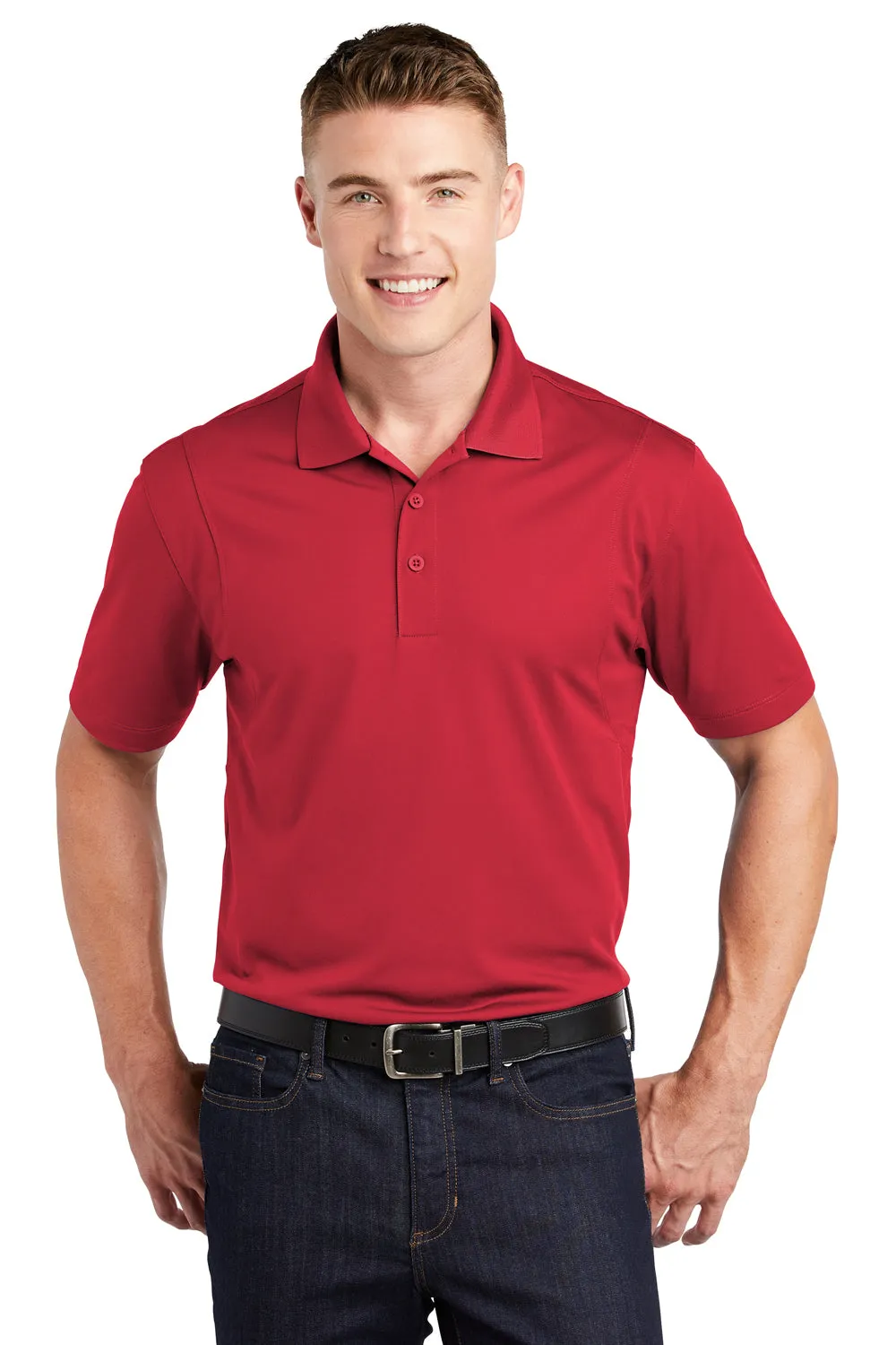 Polo Sport-Wick à manches courtes pour homme Sport-Tek - Rouge véritable