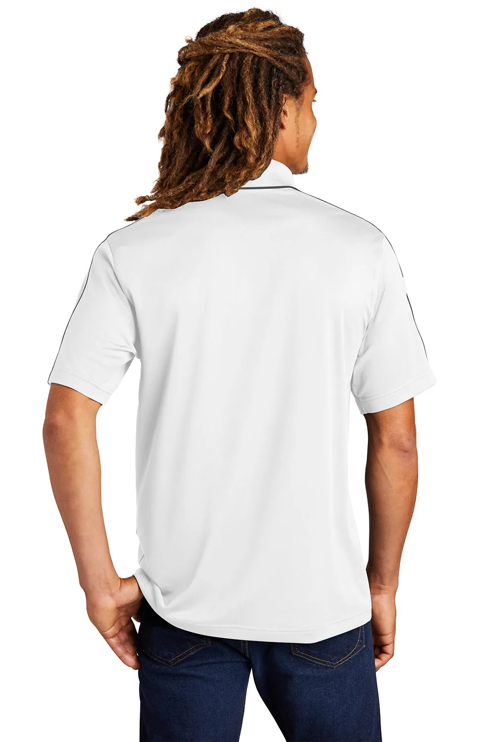 Polo Sport-Wick à manches courtes pour homme Sport-Tek - Blanc/Gris fer