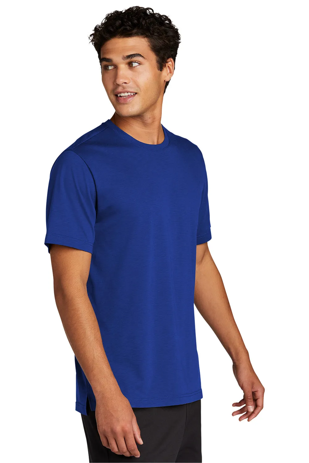 Sport-Tek T-shirt à manches courtes et col rond pour hommes avec évacuation de l'humidité - Bleu royal véritable Vêtements Sport-Tek