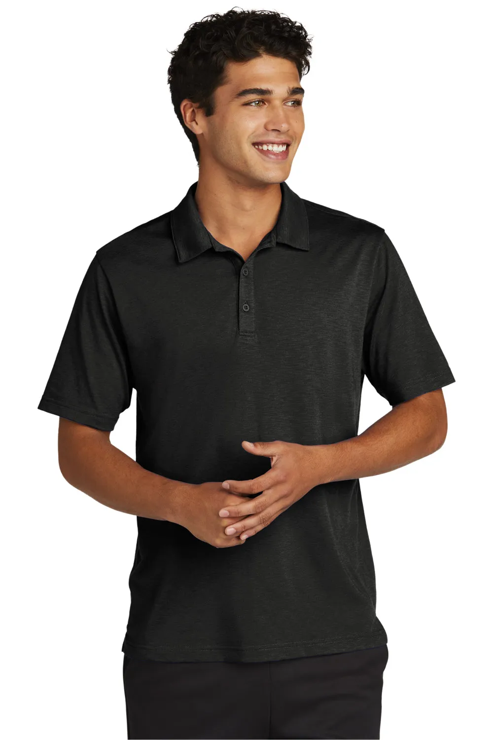 Polo Sport-Tek pour Hommes à Manches Courtes avec Évacuation de l'Humidité - Vêtement Noir Sport-Tek
