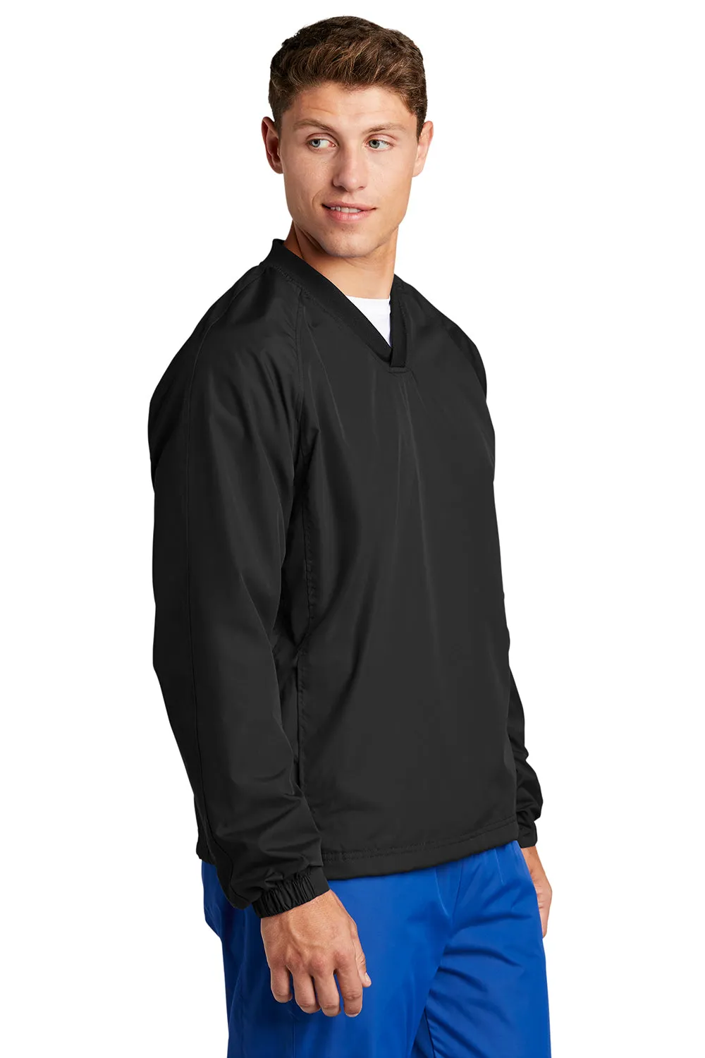 Veste coupe-vent pour homme Sport-Tek à col en V - Noir