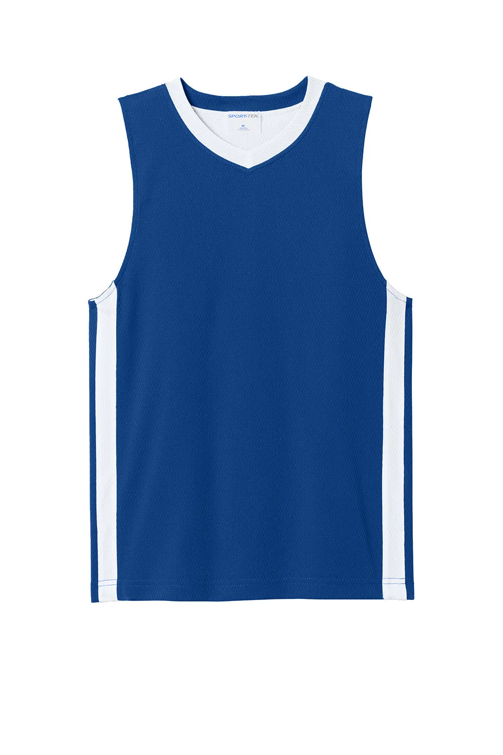 Sport-Tek Maillot de Basketball Réversible pour Jeunes Évacuation de l'Humidité - Bleu Royal Véritable/Blanc Vêtements Sport-Tek