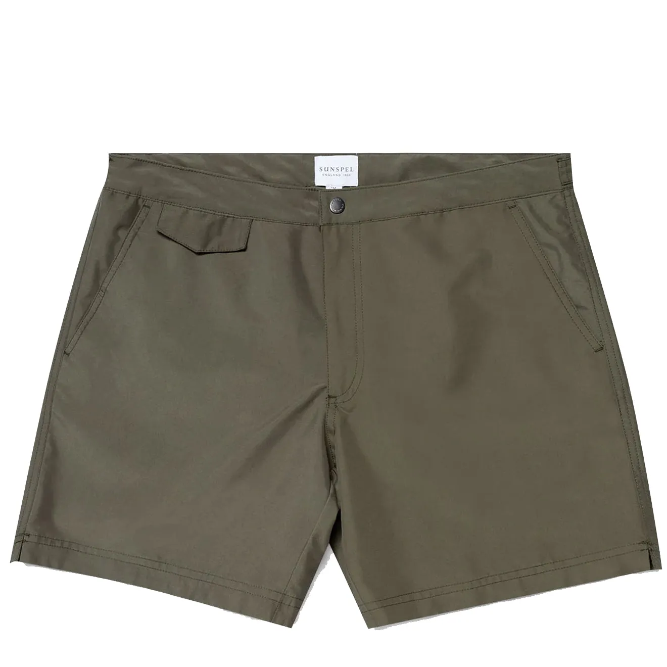 Sunspel Maillot de Bain Tailleur Vert Chasseur