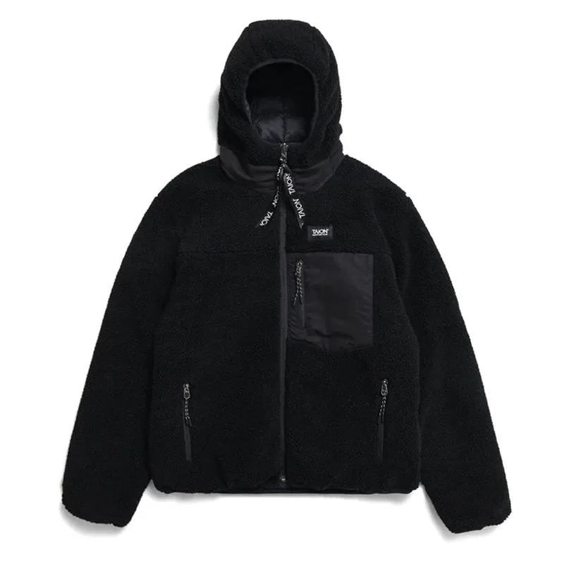 Taion Down Boa Sweat à capuche réversible Noir / Noir